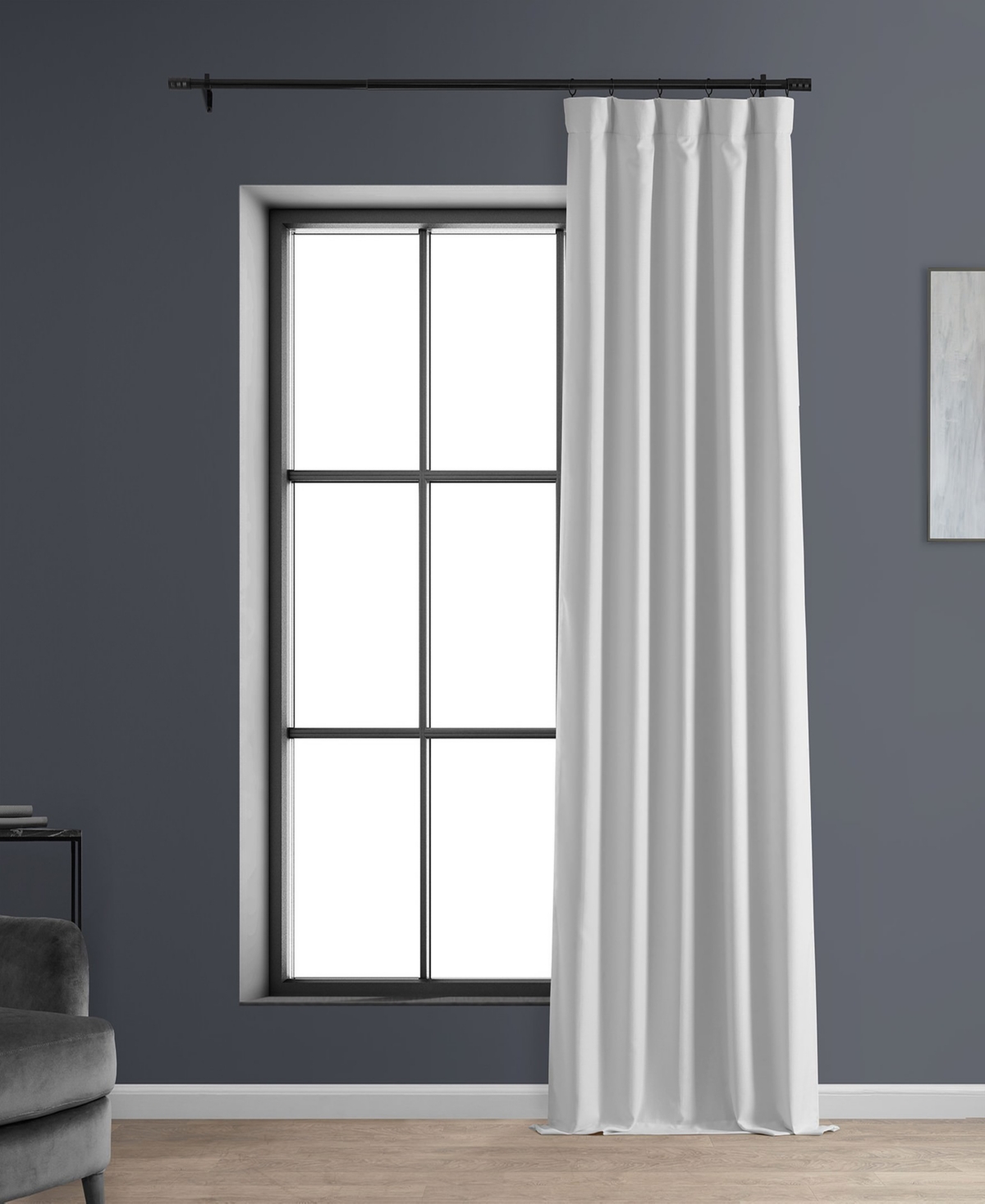 Half Price Drapes Mission White Faux Linen Hotel Blackout Curtain