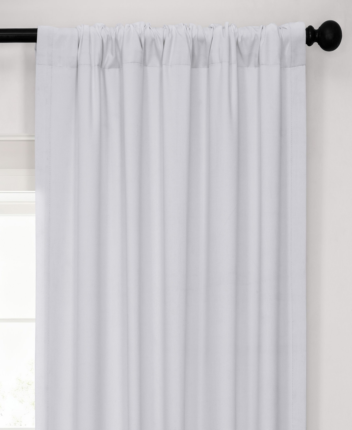 Half Price Drapes White Performance Linen Hotel Blackout Curtain