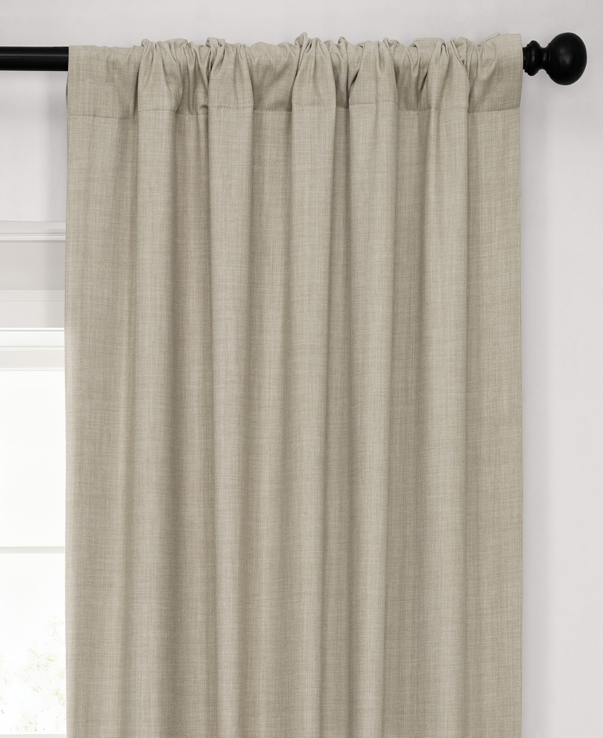 Half Price Drapes Light Beige Performance Linen Hotel Blackout Curtain