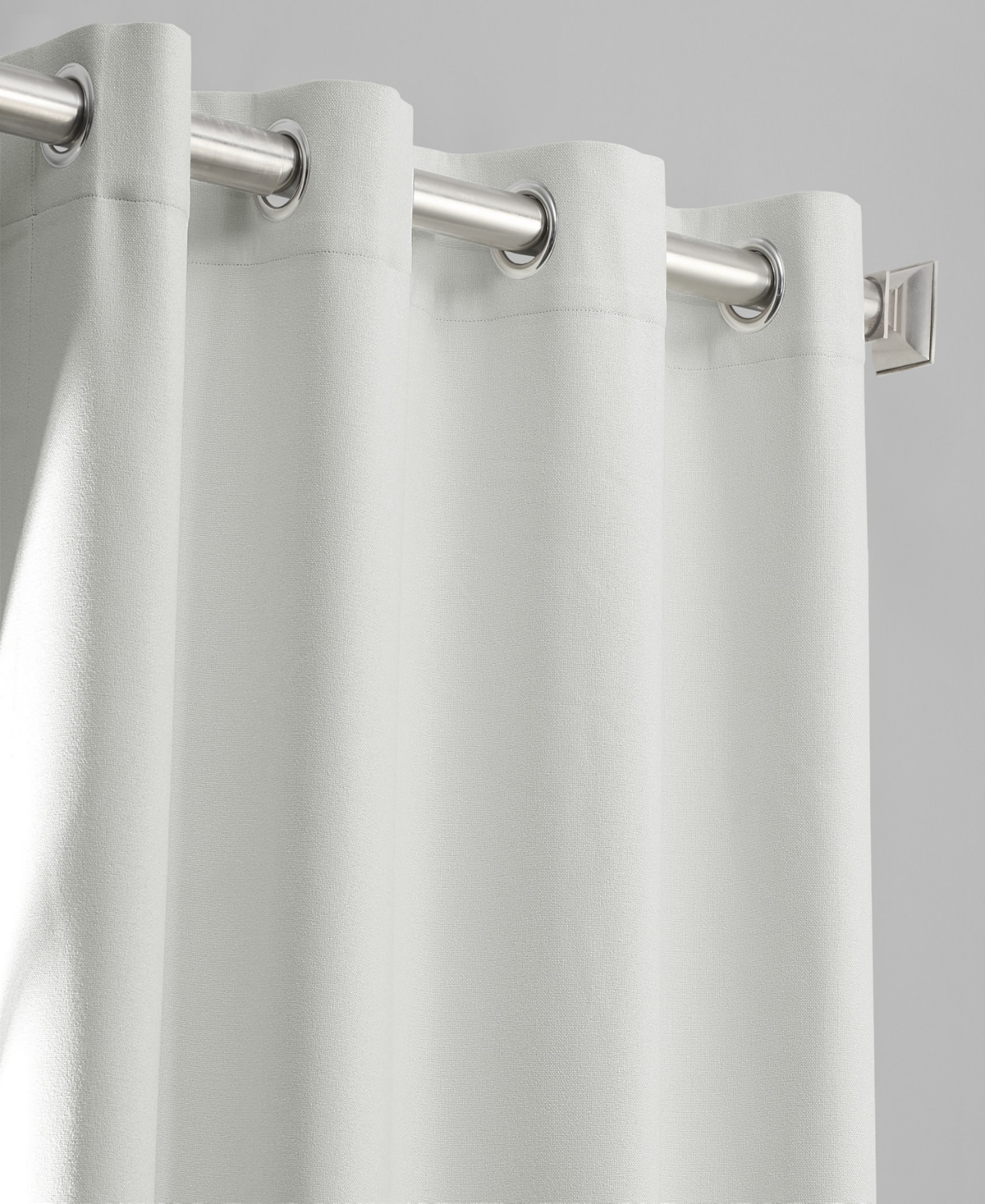 Half Price Drapes Starlight Off White Grommet Thermal Cross Linen Weave Blackout Curtain