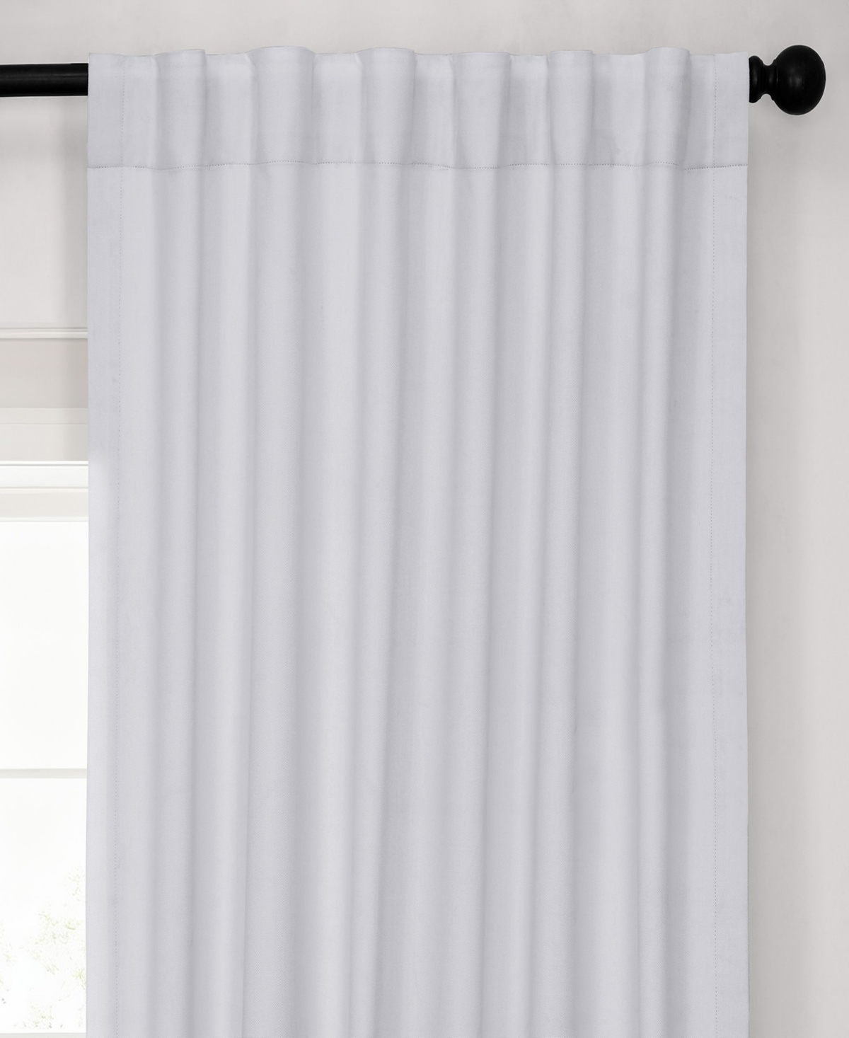 Half Price Drapes White Performance Linen Hotel Blackout Curtain