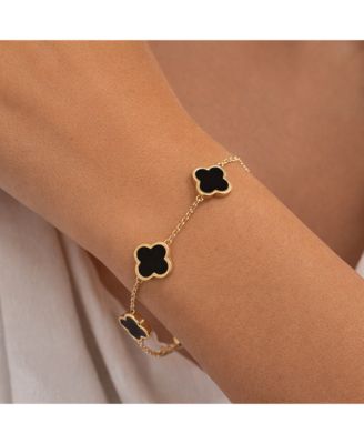 Onyx Flower Station Bracelet