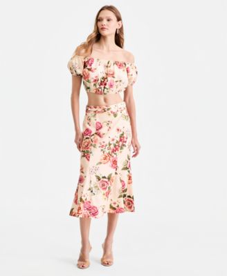 Women's Ryan Off-The-Shoulder Top & Ryan Floral Midi Skirt