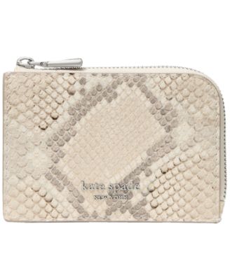 Snake Embossed Zip Card Case