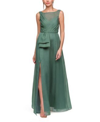 Women's Boat Neck Carey Organza Gown