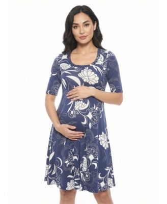 Women's and Plus Size Maternity Scoop Neck Skater Dress