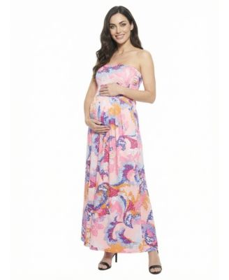 Women's and Plus Size Maternity Strapless Maxi Dress