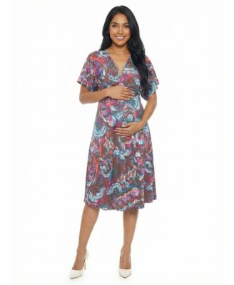Women's and Plus Size Maternity V-Neck A-Line Dress