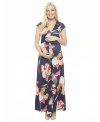 Women's and Plus Size Maternity V-Neck Maxi Dress