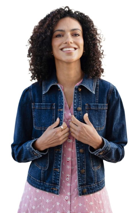 Женские куртки Yumi Stretch Denim Pocket Detail Jacket