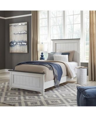 Twin Panel Bed in Poplar & Rubberwood Solids