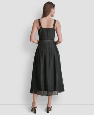 Women's Square Neck Sleeveless Midi Dress