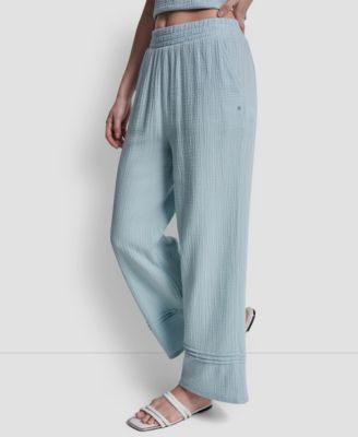 Petite Gauze Straight Leg Pull-On Pants