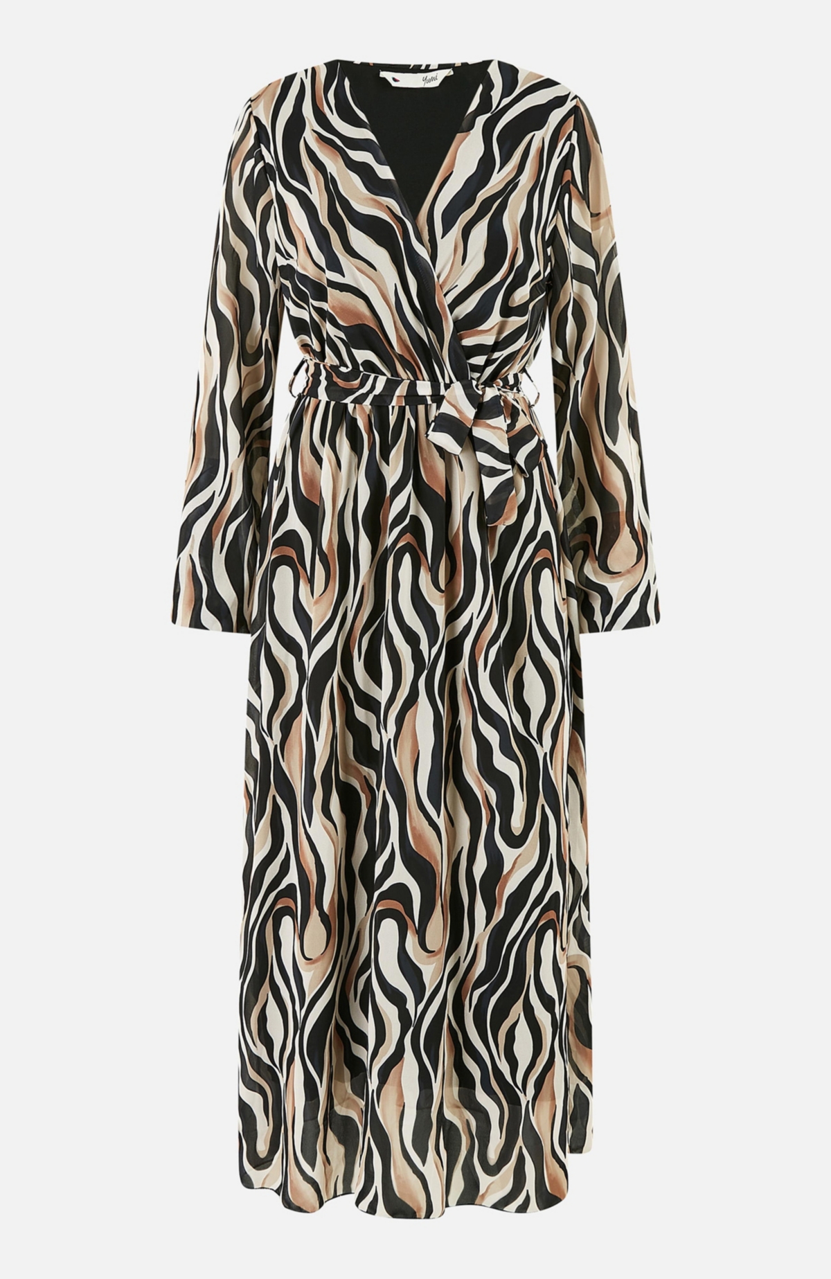 Yumi Women's Animal Swirl Midi Wrap Dress