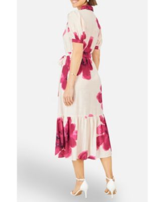 Women's Scattered Floral Shirt Dress