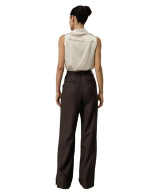 Women's Asymmetric Silk Charmeuse Sleeveless Top