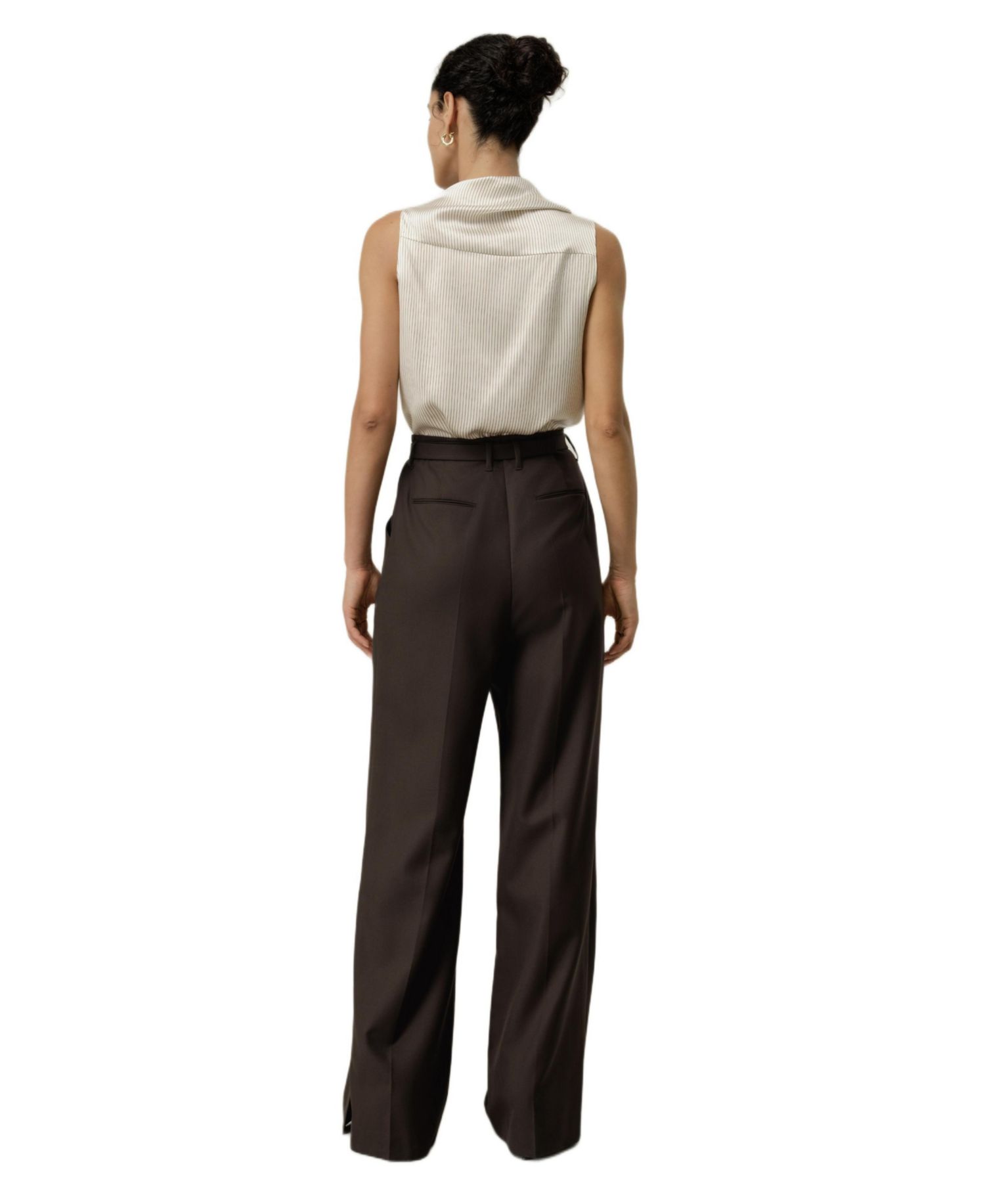 Women's Asymmetric Silk Charmeuse Sleeveless Top