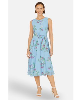 Women's Floral Print Midi Skater Dress