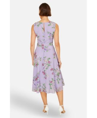 Women's Floral Print Midi Skater Dress