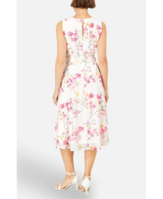 Women's Delicate Floral Midi Skater Dress