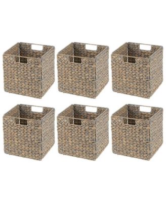 Hyacinth Woven Cube Bin Basket Organizer