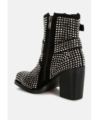 Rag and Co Womens Babbon Studded Harness Detail Ankle Boots