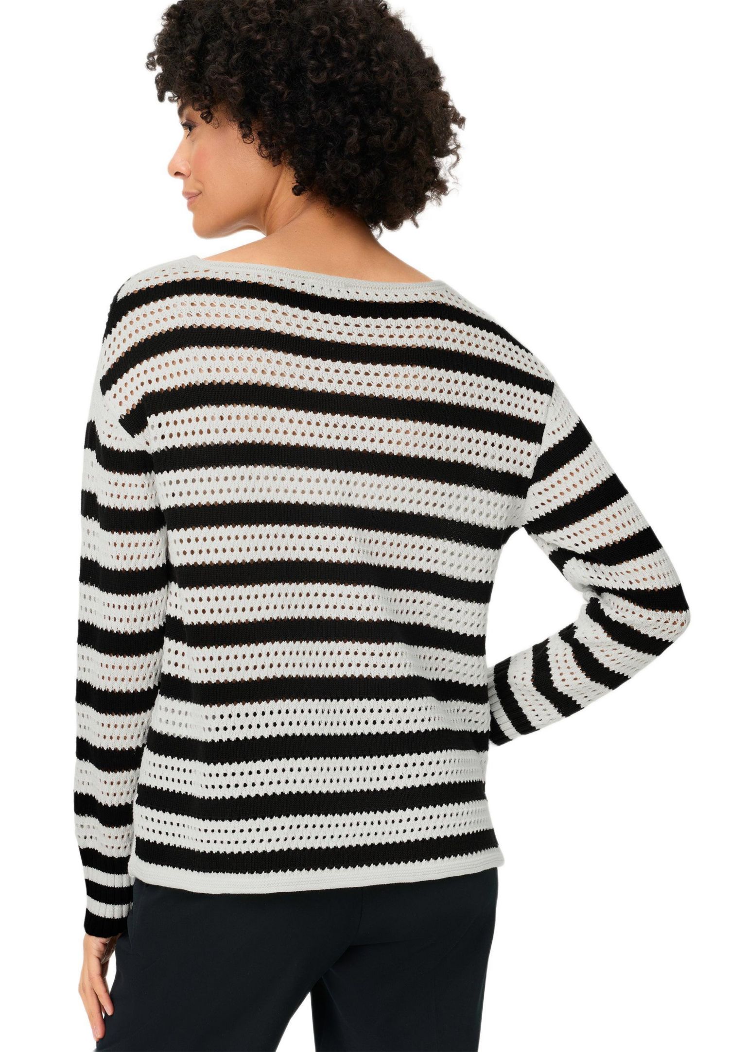 Women's Abstract Open Knit Sweater