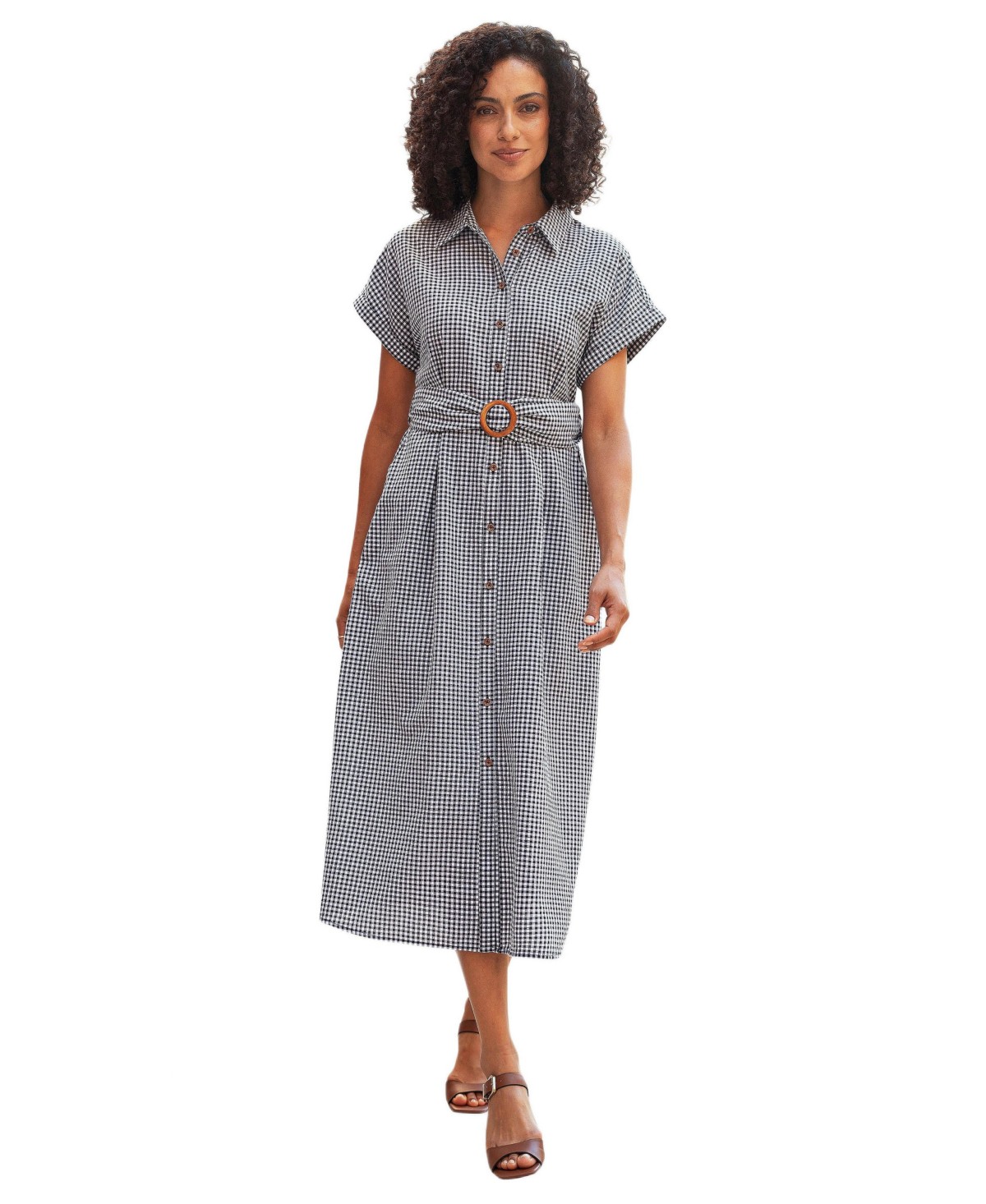 Женские платья Yumi Women's Gingham Relaxed Shirt Dress — фото 1