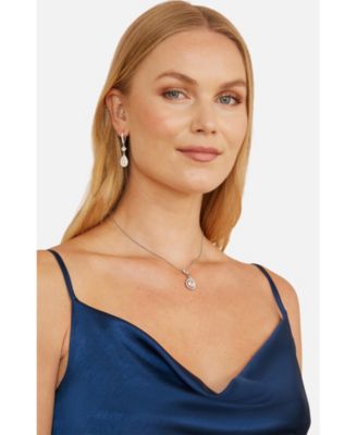 Women's Satin Cowl Neck Midi Dress