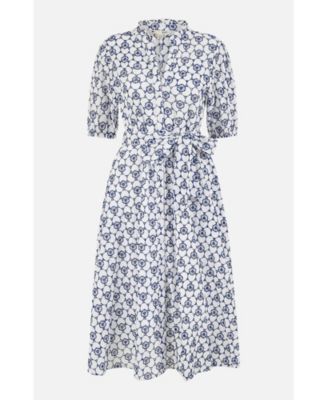 Women's Broderie Anglaise Midi Shirt Dress
