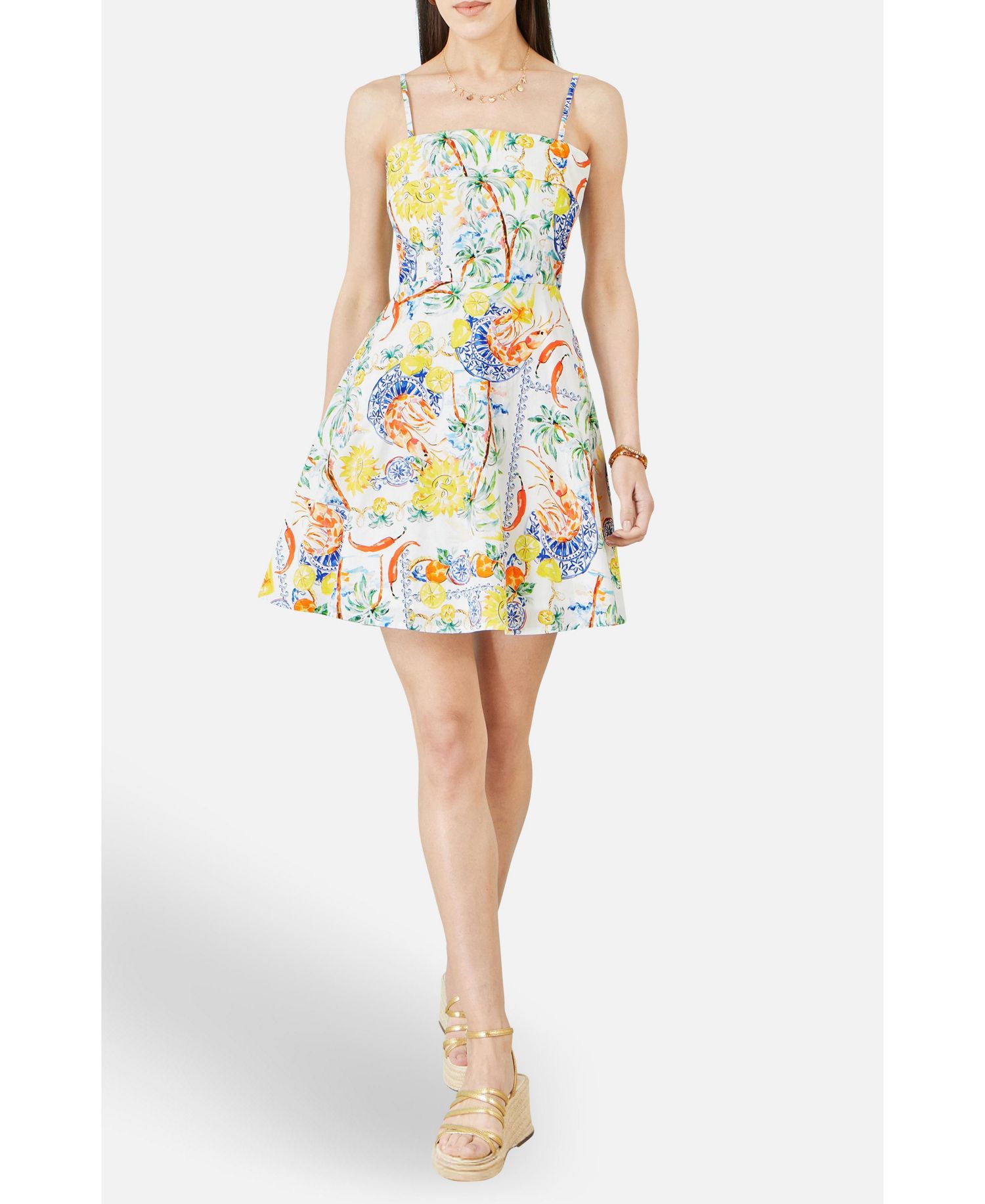 Women's Print Cotton Mini Sun Dress