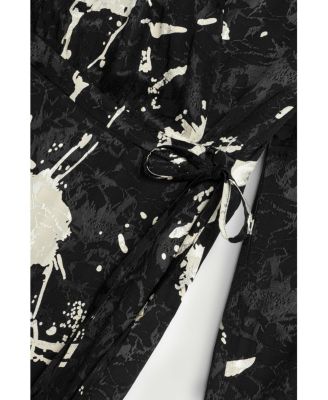 Women's Printed Wrap Maxi Dress