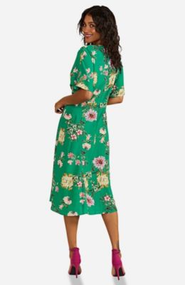 Women's Floral Kimono Midi Dress
