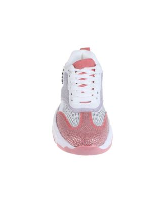 Women's Sneaker with Mesh Upper and Rhinestones Embellishment