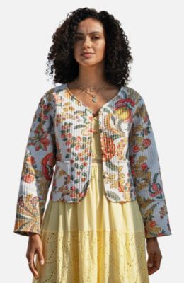 Women's Boho Cotton Reversible Quilted Jacket