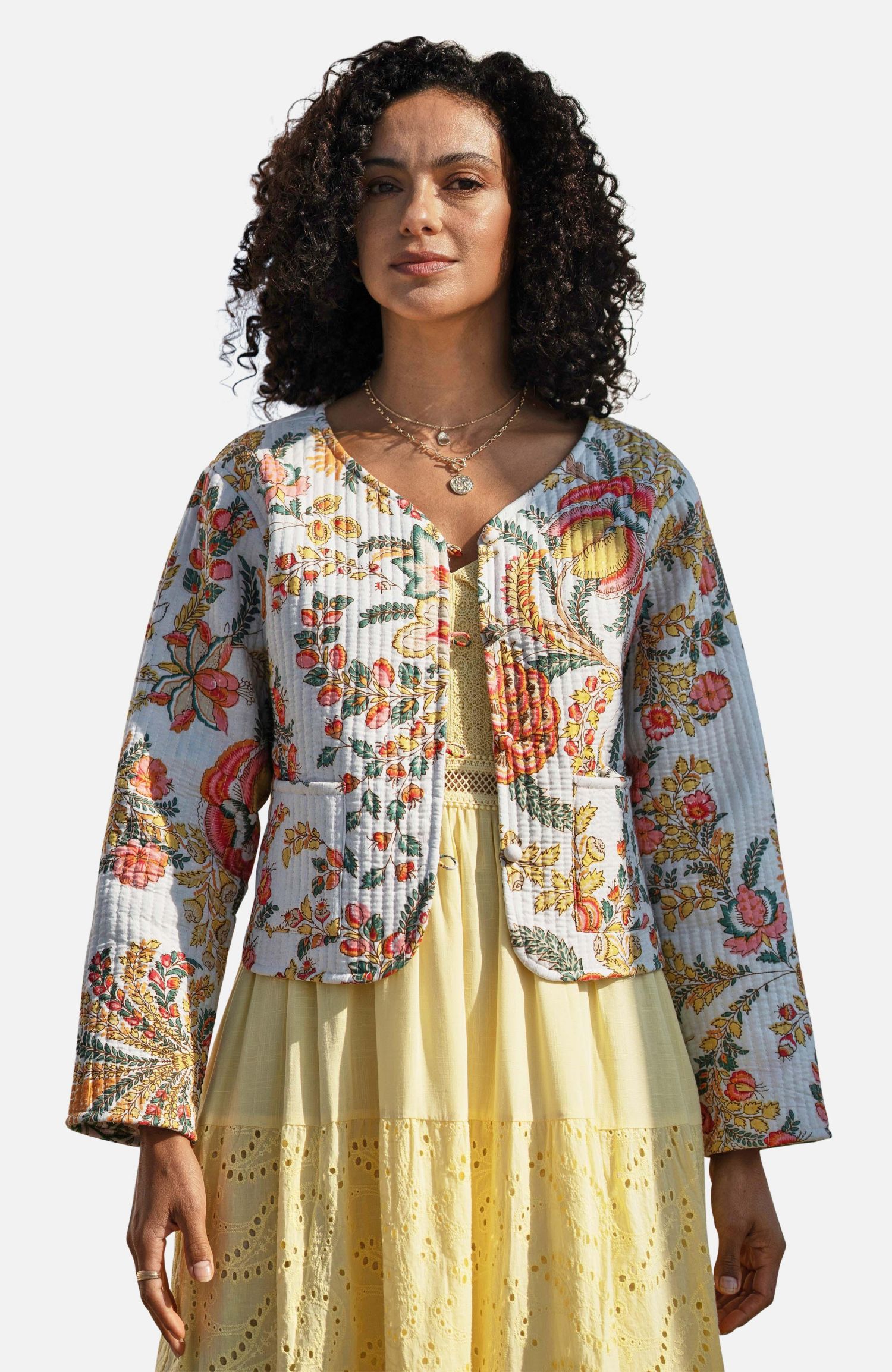 Women's Boho Cotton Reversible Quilted Jacket