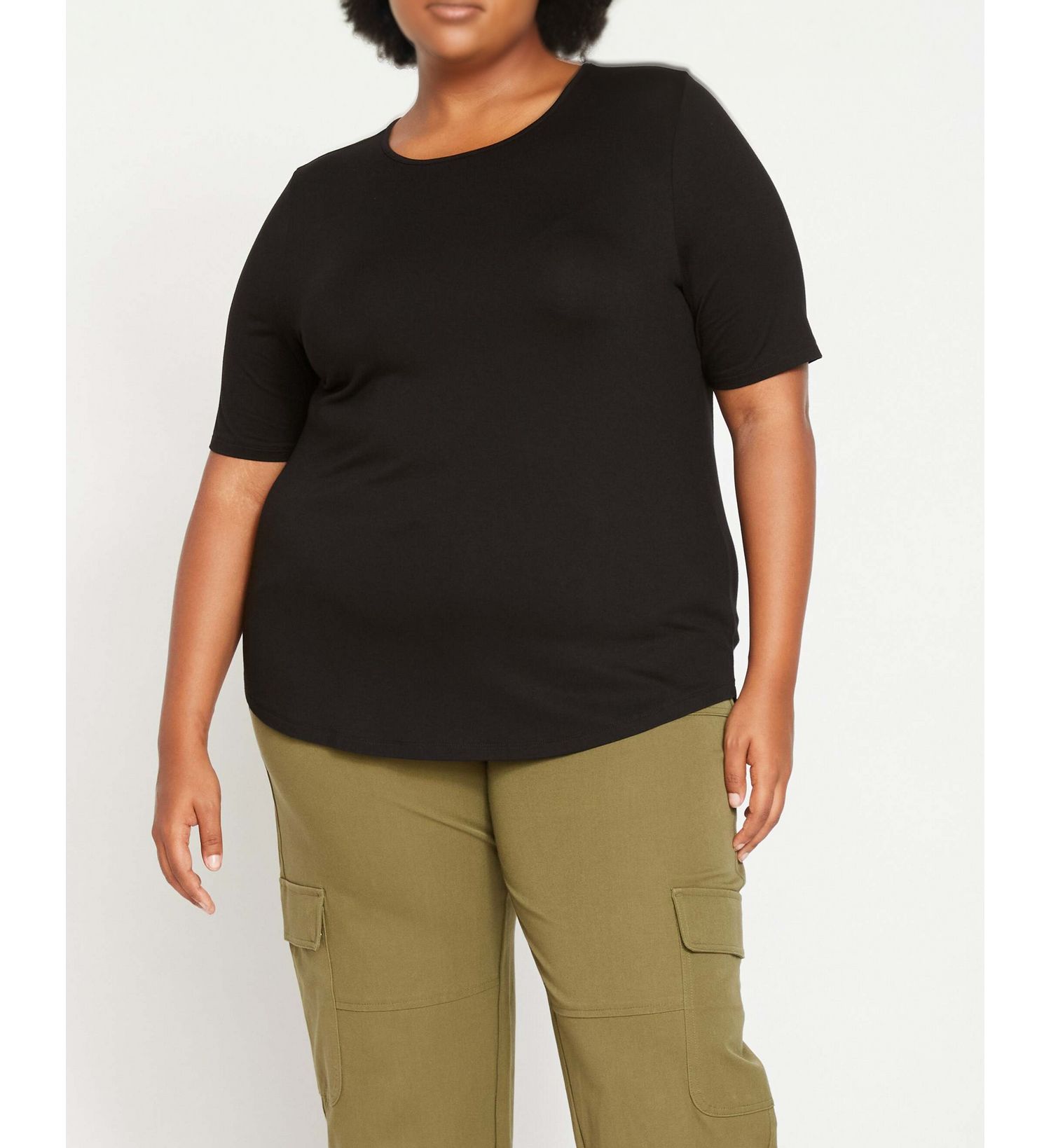 Plus Size Liquid Jersey Crew Neck Stovepipe Tee