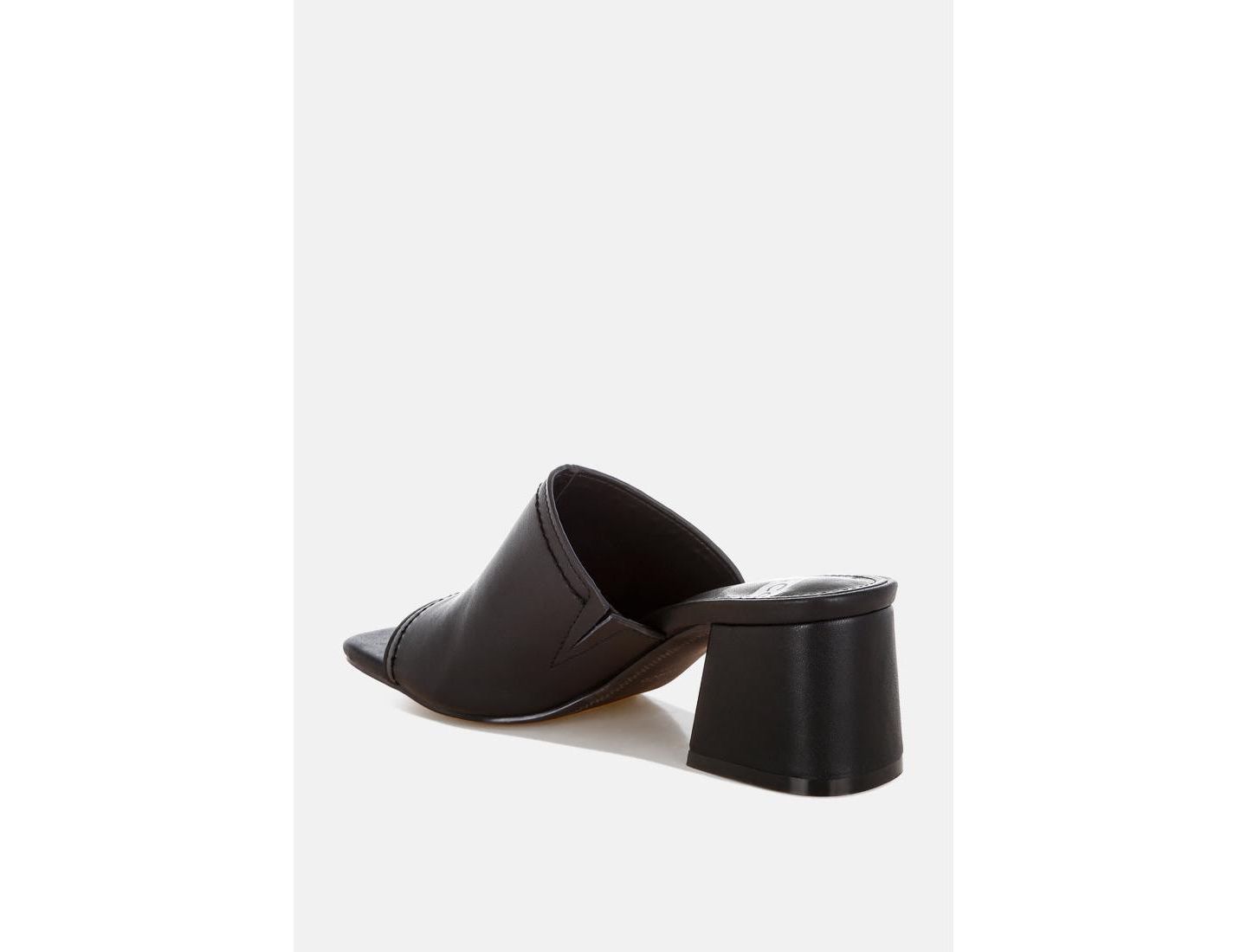 Женские туфли Rag & Co Wuling Slip-On Soft Leather Heels, цвет: Чёрный кожаный — фото 4