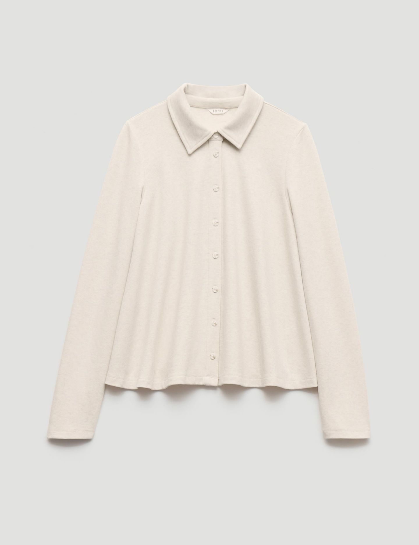 Женский топ Hush Button A-Line Polo, цвет: Овсяный меланжевый — фото 7