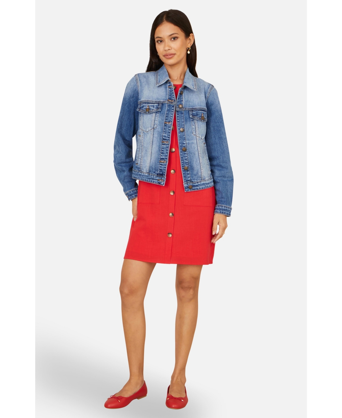 Yumi Women's Stretch Washed Denim Jacket