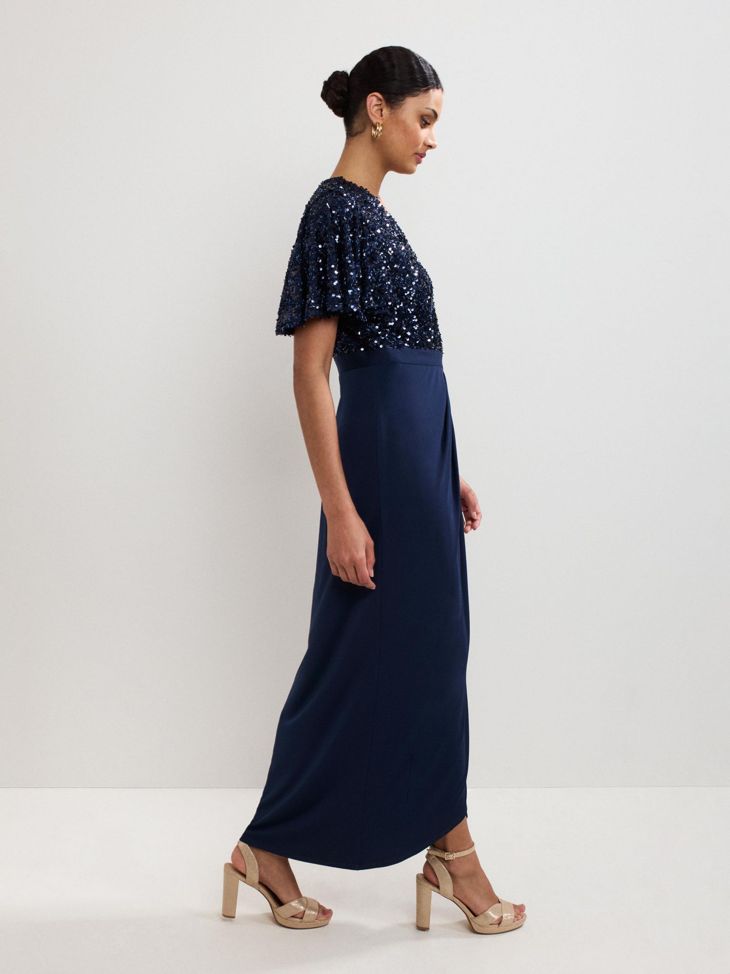 Women's Janessa Sequin Wrap Maxi Dress