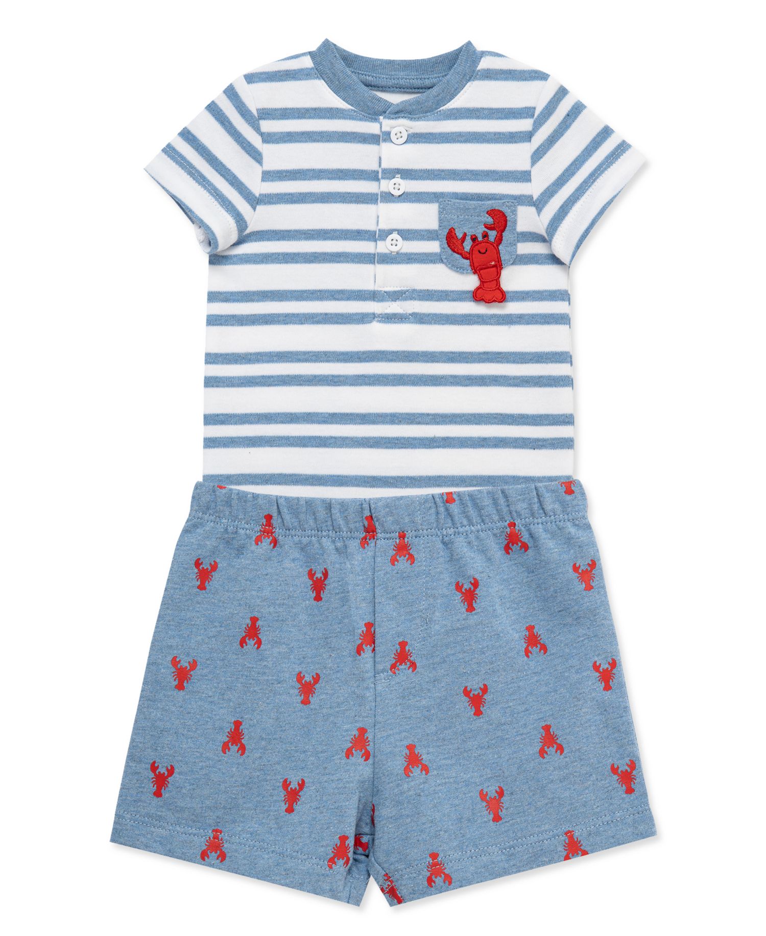 Baby Boys' Striped Short-Sleeve Bodysuit and Shorts, 2-Piece Set