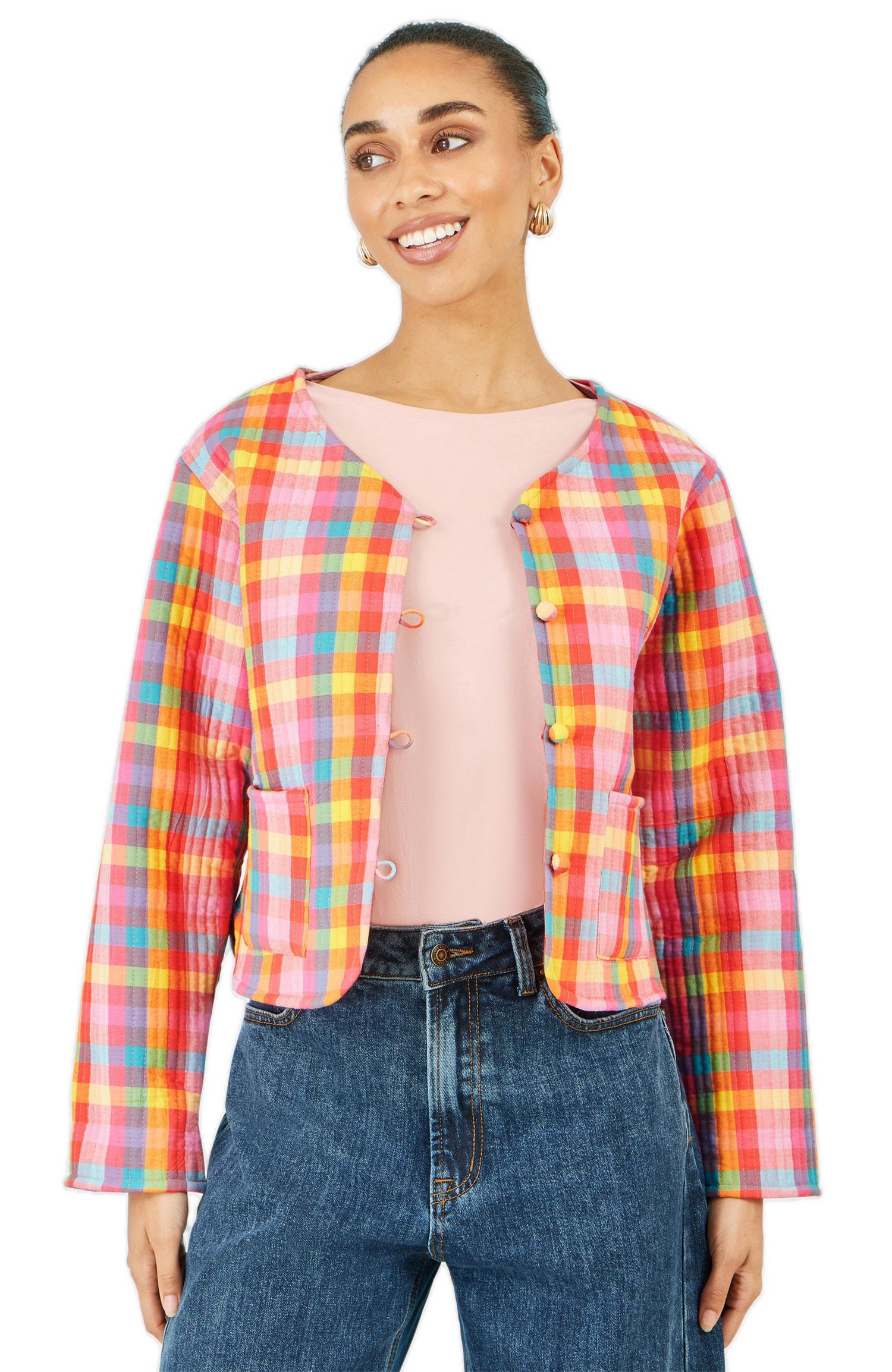 Women's Collar Reversible Cotton Quilted Jacket