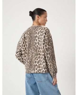 Women's Astra Leopard Print Cotton Sweatshirt