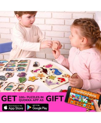 Wooden Puzzles for Toddlers 1-2 – Pegged Puzzles Animal Sea