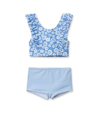 Girls Chlorine Resistant Ruffle Tankini Swimsuit Set