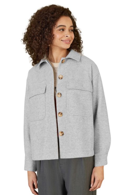 Женские куртки Yumi Women's Textured Finish Patch Pocket Shacket