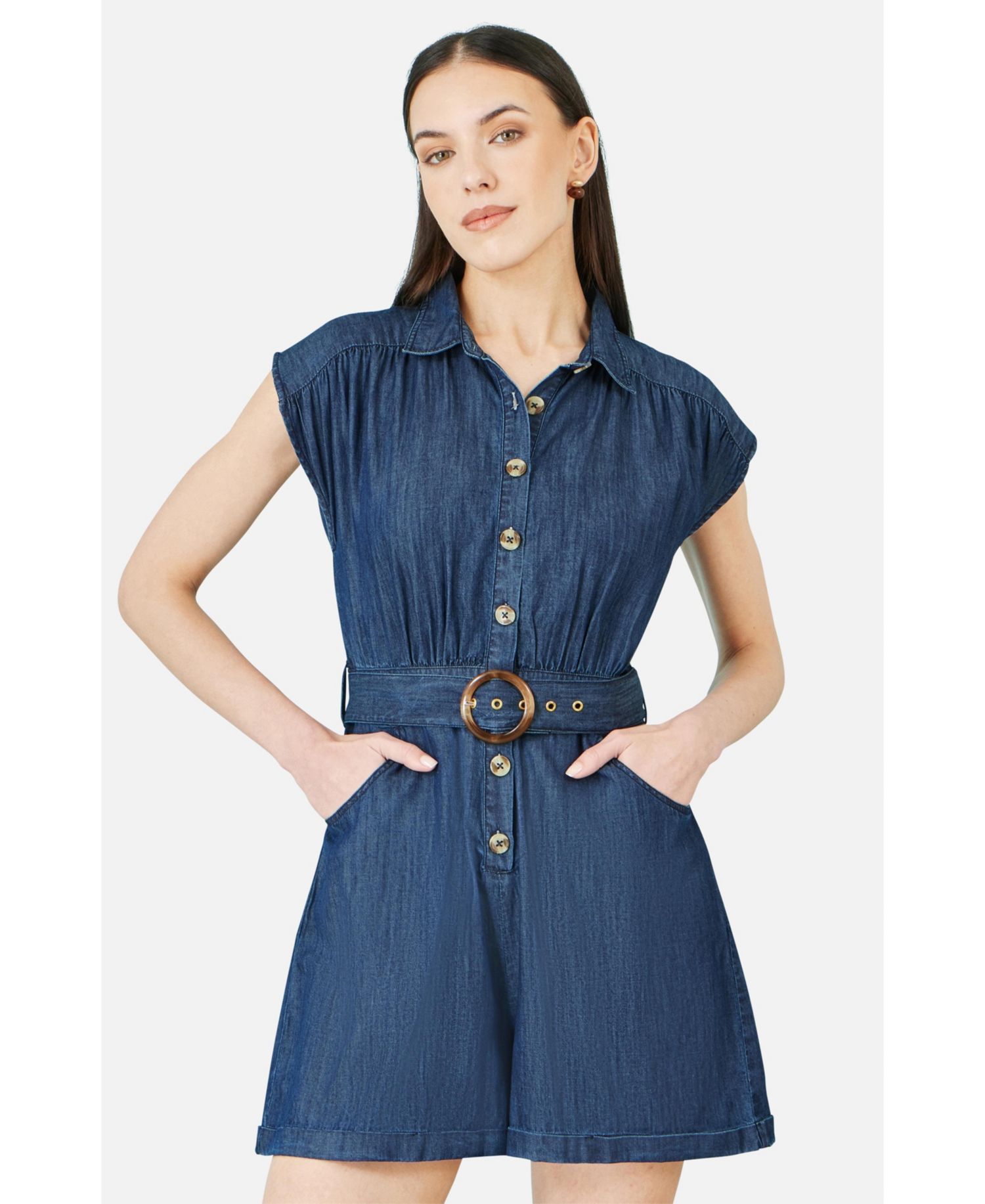 Women's Chambray Cotton Playsuit
