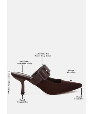 Womens Onagra Microfiber Pointy Slip-On Mules