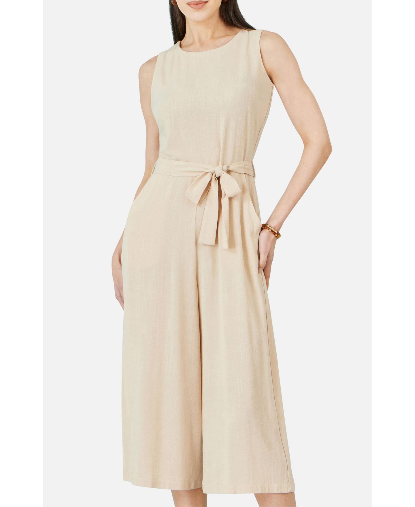 Женский комбинезон Yumi Viscose Culotte Jumpsuit, цвет: Натуральный — фото 5